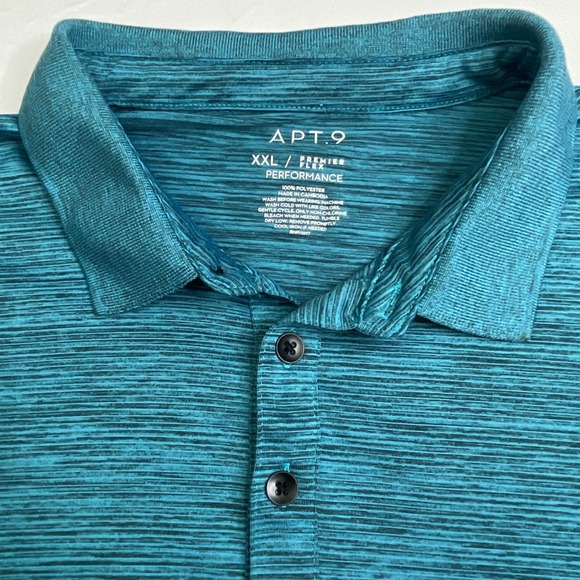 Apt. 9 Other - Apt. 9 Mens XXL Premier Flex Performance Polo Shirt Teal Space Dye Short Sleeve